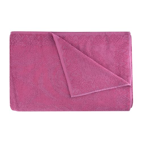 100% Cotton Throw Blanket for Couch Sofa or Bed All Season Terry Blankets & Throws, Lightweight & Breathable Cotton Blanket, Picnic Rug, Terry Bed Sheet (Peony) - color: Peony