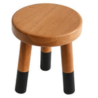 Rubber Wood 9" Round Plant Stand |Dip Dyed Black Stool, Wood Riser |Milking Stool (10" H) - color: 10" Tall Black