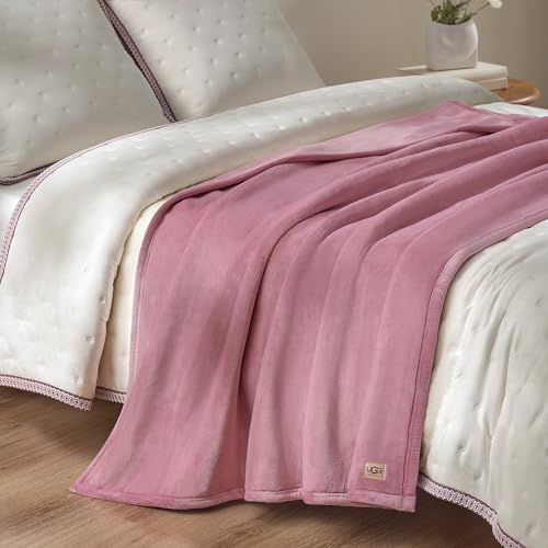 UGG Coco Throw Blanket – Soft Fluffy Blanket for Sofa, Perfect for Bedroom Decor, House Warming Gifts or Luxurious Gifts for Women, 50" x 70", Pink Dusty Orchid - color: Pink