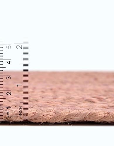 Unique Loom Braided Jute Collection Area Rug - Dhaka (2' 7" x 6' 1" Runner, Light Pink) - color: Light Pink, size: 2'7" x 6'1" (Runner)