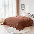 DISSA Fleece Blanket Twin Size – 60x80, Caramel – Soft, Plush, Fluffy, Fuzzy, Warm, Cozy – Perfect Throw for Couch, Bed, Sofa - with Pompom Fringe - Flannel Blanket Throw Blanket - color: Caramel, size: 60x80"