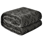 Exclusivo Mezcla Twin Size Fleece Blanket for Bed, Super Soft and Cozy Blankets All Season Use, Leaves Pattern, Plush Fuzzy Lightweight, Dark Grey, 60x80 Inch - color: Dark Green, size: Twin(60"x80")