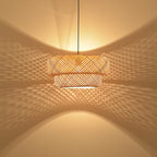 18.12 Inch Bamboo Pendant Light Hand Woven Dining Room Lights Wicker Hanging Bamboo Light Fixture for Living Room Kitchen Bedroom Coffee Restaurant Hallway - color: Bamboo 2-Tier, size: 18.12 inch-2 Layer