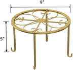 Hewnda 1Pack Metal potted plant stand, rust-proof iron flower pot stand, heavy duty pot stand for indoor patio (Gold)