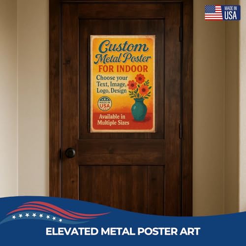 Custom Metal Posters By DC - Personalized Indoor Metal Wall Art with Your Photo, Text or Logo | Custom Photo Prints | Vintage Metallica Poster Sign & Bedroom Decor | Made in USA | Multiple sizes - color: Metal Poster Sign - Indoor Custom