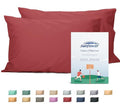 Sunflower Queen Pillowcases Set of 2, 100% Cotton Queen Size Pillow Cases 2, 20×30 inches Jester Red, Soft and Breathable - color: Jester Red, size: Queen (20"x30")