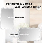 COZAYH Rustic Farmhouse Wall Mirror, 23.5” x 38” Rectangular Decorative Wall Mounted Mirror with Distressed Wood Frame & Curved Scallop Detail, White