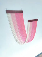 Tie-Dye Macrame Wall Hanging Large 46" Wx36 L Dip Dye Yarn Tapestry Home Boho Wall Decor Ombre Art Headboard Bedroom Living Room Apartment,Pink - color: Pink