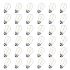 GvvooHome 36 Pack Shatterproof S14 LED Replacement Bulbs for Outdoor String Lights, 1W Equivalent to 11W Incandescent Bulb, Warm White 2200K, Dimmable, E26 Regular Medium Screw Base - size: 36 Count