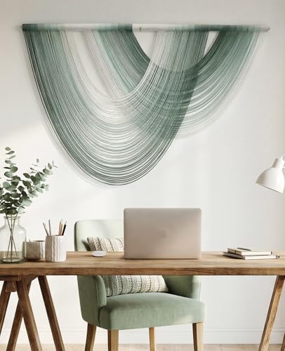 Tempospark Large Macrame Wall Hanging, 59x39 Inch Boho Wall Hanging, Macrame Wall Art Hand-dyed Ombre Design for Bedroom Living Room Apartments Entryways, or Above Bed - color: Sage Green