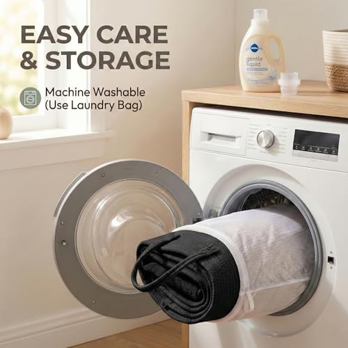 JMvicyroam 115L Extra Large Blanket Basket for Living Room - Woven Cotton Rope Laundry Hamper with Reinforced Handles - Storage Bin for Pillows, Comforters & Toys - Machine Washable,Black - color: Black, size: 115L