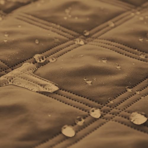 Ameritex Waterproof Dog Bed Cover Pet Blanket with Anti-Slip Back for Furniture Bed Couch Sofa - color: Camel, size: 30x53 Inch (Pack of 1)