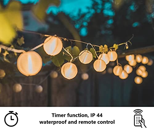 CozyHome outdoor battery operated lights + remote | battery lights | 20 LED string lights outdoor led string lights | outdoor lights for patio lights string | string lights outdoor waterproof lantern - size: Battery - 20 Lanterns - Remote Control
