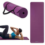 Gaiam Yoga Mat, Pilates & Exercise Mat, Thick Mat 2/5" (10mm) Workout Mat with Easy-Cinch Carrying Strap for Home & Gym Workouts - color: Purple