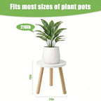 Wood Plant Stands Indoor, White Plant Stand Modern Plant Table for Large Plants, Wooden Plant Stool, Tall Plant Holder Small Round Side for Living Room, Balcony, Office (1 Pack) - color: White