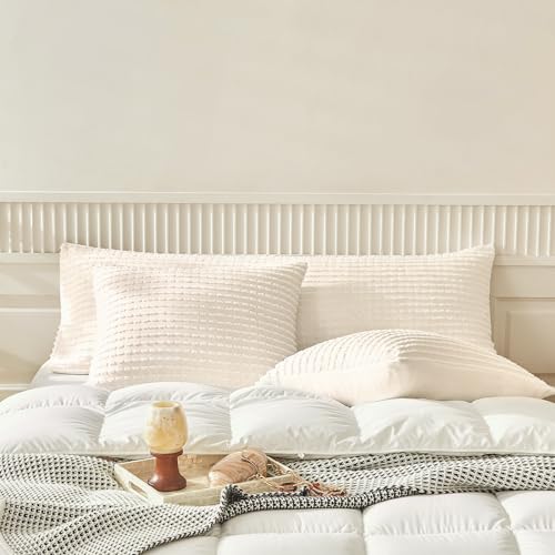 WARMDERN Beige Pillow Covers Body Pillow Cover Soft Microfiber Pillow Cases Set of 1 Boho Textured Pillowcase with Envelope Closure(Beige, Body-1 20x54 Inches) - color: Beige, size: 20" x 54" (Pack of 1)