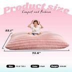 Hobestluk 3 in 1 Bean Bag Chair Giant Bean Bag Chairs for Adults with Ripple Cover Convertible Bean Bag Floor Cushion with Machine Washable Cover for Living Room (Ripple Pink) - color: Soft Pink