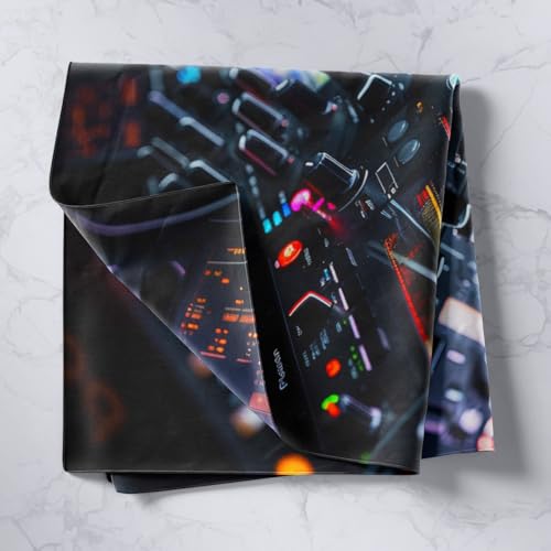 Castle Fairy Cool Dj Controller Tapestries Hip Hop Rock Tapestry Neon Lights Wall Hanging Art Bedroom Aesthetic Funny Tapestries for Men Boys Living Room College Dorm 59.1x59.1 - color: Black Yellow, size: 59.1"L x 59.1"W