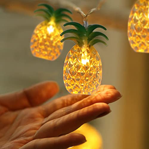 Vigdur 2 Packs Pineapple String Lights - Battery Operated with 20LED Fun Patio Lights for Party Bedroom Home Birthday Indoor Outdoor Hawaiian Tropical Tiki Gifts Decor,13Ft - color: Pineapple Lights