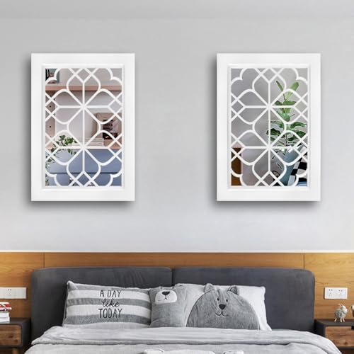 Wocred Set of 2 Rectangular Wall Mirror,White Color Entry Mirror for Bathroom Renovation,Bedrooms,Living Rooms and More(11”x15”) - color: White, size: 11x15 inch - 2 PCS