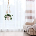 Giant XXL 55 Inches Macrame Planter Hanger Large for 15 inch Pot + Swag Hook | Extra Large Hanging Planter for Indoor Plants | No Pot/Plant Included (XXL Jute) - color: Brown