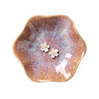 Lotus Leaf Shape Ring Holder Dish, Small Key Bowl, Ceramic Trinket Tray Jewelry Dish Organizing Necklace Earrings for Mom Friend Sister. All Jewelries Are NOT Included. Purple. - color: Purple-Lotus