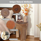 Athaliah Small Solid Wood Accent Table, Handcrafted Rustic Wooden Side Table for Sofa, Plant Stand or Decorative Use