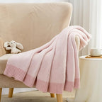 Carriediosa Heather Throw Blanket 60" X 80" Twin, 400GSM Ultra Soft Microfiber Fuzzy Fluffy Reversible Knitted Blankets Cozy Plush Lightweight and Warm Fall Throws for Couch, Bed, Sofa, Dusty Pink - color: Heather - Dusty Pink, size: 60" X 80"