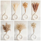 Dried Pampas Grass Decor, 128PCS Pampas Grass with Bunny Tails Dried Flowers, Reed Grass Bouquet for Wedding, Boho Flowers, Home Table Decor, Rustic Farmhouse Party - size: 128PCS