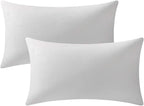 Lumbar Pillow Covers 12x20 Ivory White (No Inserts) : Pack of 2 Cozy Soft Velvet Rectangular Modern Luxury Decorative Throw Pillow Cases for Sofa Couch Living Room Bed Home Decor