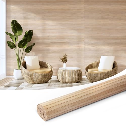 Art3d Natural Bamboo Wall Panel for Interior Wall Decor, Renewable Pole Wrap Wainscoting Paneling for Wall Ceiling Furniture Cabinet Office, 48 x 96 Inch - Carbonized - color: Carbonized, size: 1-48" x 96"