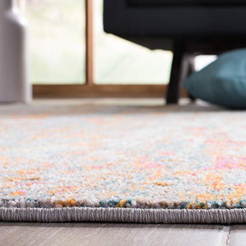 SAFAVIEH Madison Collection Accent Rug - 2'2" x 4', Grey & Orange, Modern Abstract Design, Non-Shedding & Easy Care, Ideal for High Traffic Areas in Entryway, Living Room, Bedroom (MAD460F) - color: Grey/Orange, size: 2'2" x 4' (Rectangular)