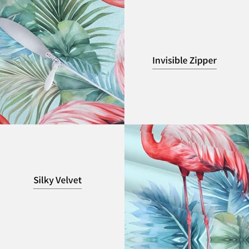 Flamingo Tropical Throw Pillow Covers 18 X 18 Inch Set of 2 Pillow Cases Decoration Cushion Cover for Sofa Bedroom Living Room Outdoor - color: Flamingo Tropical