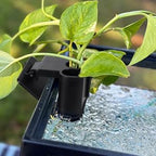 4 Pk Upgraded Aquarium Plant Holder, 3-Hole Hanging Aquarium Plant Holder with Clip, Suitable for Fish Tank Plant Potting, Aquarium Decoration, Plant Holder for Fish Tank, Black