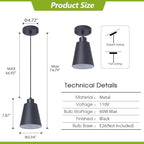 Modern Black Pendant Light Fixture 5.94'' (3-Pack) Mini 1-Light Pendant Lighting 3-Pack for Kitchen Island Industrial Hanging Pendant Light Cup Shade for Christmas Gift,Dining Room,Bar,E26,MAX60W - color: Mini Black 3-PACK