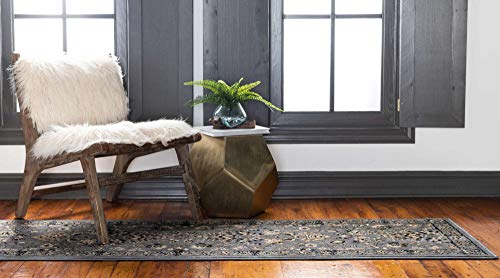 Unique Loom Sialk Hill Collection Area Rug - Washington (2' 2" x 8' 2" Runner Gray/Black) - color: Gray/Black, size: 2'2" x 8'2" (Runner)