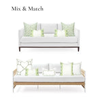 Hofdeco Premium Grandmillennial Coastal Hampton Patio Indoor Outdoor Lumbar Pillow Cover Only, 12"x20" Water Repellent for Backyard, Couch, Poolside, Green Print Block Print Striped Lily of the Valley - color: Grass Green Block Print Striped Lily of the V