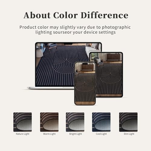 Tangsoo Black Geometric Easy Jute Rug, 2x3 Washable Ultra Thin Foldable Rug for Entryway, Non-Slip Rainbow Outdoor Mat Throw Carpet for Kitchen Bedroom Front Porch Doorway Entrance - color: Black Semicircle, size: 2x3ft