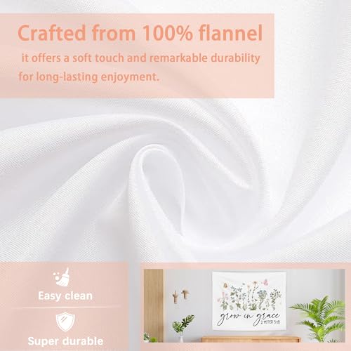 AQYIP Floral Christian Tapestry Wall Hanging, Grow in Grace Butterfly Wildflowers Floral Tapestry Decorative, Bible Verse Wall Blanket Decor for Home Living Room Bedroom, 50x60 Inch - color: 1 - grow in grace