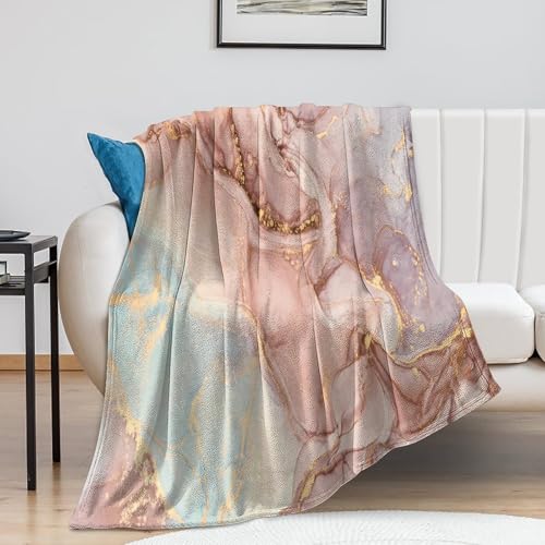 Abstract Marble Blanket, Modern Luxury Baroque Golden Pink Purple Stone Veins Pattern Soft Warm Cozy Plush Flannel Covers for Livingroom Bedroom Couch Chair Camping Travel Home Decor Tapestry 30x40in - color: Abstract-3, size: 30W" x 40L"