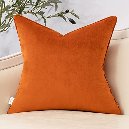 Yangest Burnt Orange Twigs Throw Pillow Cover Branches Velvet Cushion Case Neutral Pillowcase for Sofa Couch Bedroom Living Room Home Decor,18x18 Inch - color: Orange, size: 18" x 18" (Pack of 1)