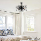 20in Black Sputnik Ceiling Light Fixtures Over Table 4-Lights Starburst Sputnik Chandelier Modern Solid Metal Semi Flush Mount Ceiling Light for Bedroom, Kitchen, Hallway, Laundry Room, E12 - color: Black 20" 4-Light