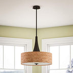 Kenroy Home Bulletin 3 Light Pendant with Tan Finish, Casual Style, 19.5" Height, 22" Width, 22" Depth - color: Oil-Rubbed Bronze