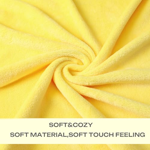 JIAHANNHA Yellow Throw Blanket Fleece Blanket 50"x60",Super Soft Cozy Plush Throw Blanket for Couch Sofa Bed,Warm and Lightweight Bed Blankets for Adults - color: Yellow, size: Throw(50"×60")