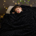 NEWCOSPLAY Super Soft Queen Blanket Black Premium Silky Flannel Fleece 3D Clouds Stylish Jacquard Lightweight Bed Blanket All Season Use 350GSM (Black, Queen(90"x90")) - color: Black, size: Queen(90"x90")