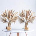 300PCS Natural Dried Pampas Grass Boho Home Decor Bouquet Phragmites Dried Flowers Bouquet for Wedding Floral Arrangements Home Decorations (300PCS) - size: 300 Pcs