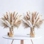300PCS Natural Dried Pampas Grass Boho Home Decor Bouquet Phragmites Dried Flowers Bouquet for Wedding Floral Arrangements Home Decorations (300PCS) - size: 300 Pcs