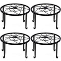 4 Pack Black Metal Potted Plant Stand for Indoor and Outdoor Plants 9.1 inches Heavy Duty Flower Pot Planter Holder, Metal Rustproof Iron Garden Container Round Supports Rack for Planter Pumpkin Stand