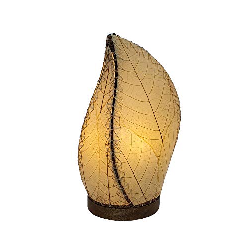 Eangee Home Design Leaflet Table Lamp Natural Shade Made of Real Cocoa Leaves 5 Inches Length x 7 Inches Width x 14 Inches Height (647 t n) - color: Natural