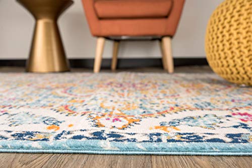 Rugshop Vintage Distressed Bohemian Area Rug 2' x 3' Blue - color: Blue, size: 2' x 3' (Rectangular)